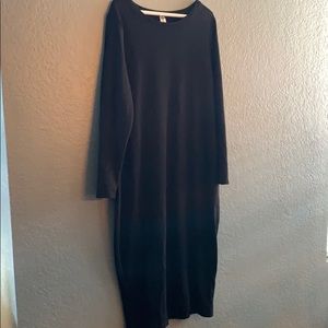 Maternity black midi sweater dress